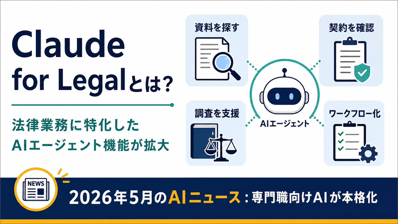 Claude for Legalとは？専門職向けAIエージェントが本格化してきたニュースをやさしく解説