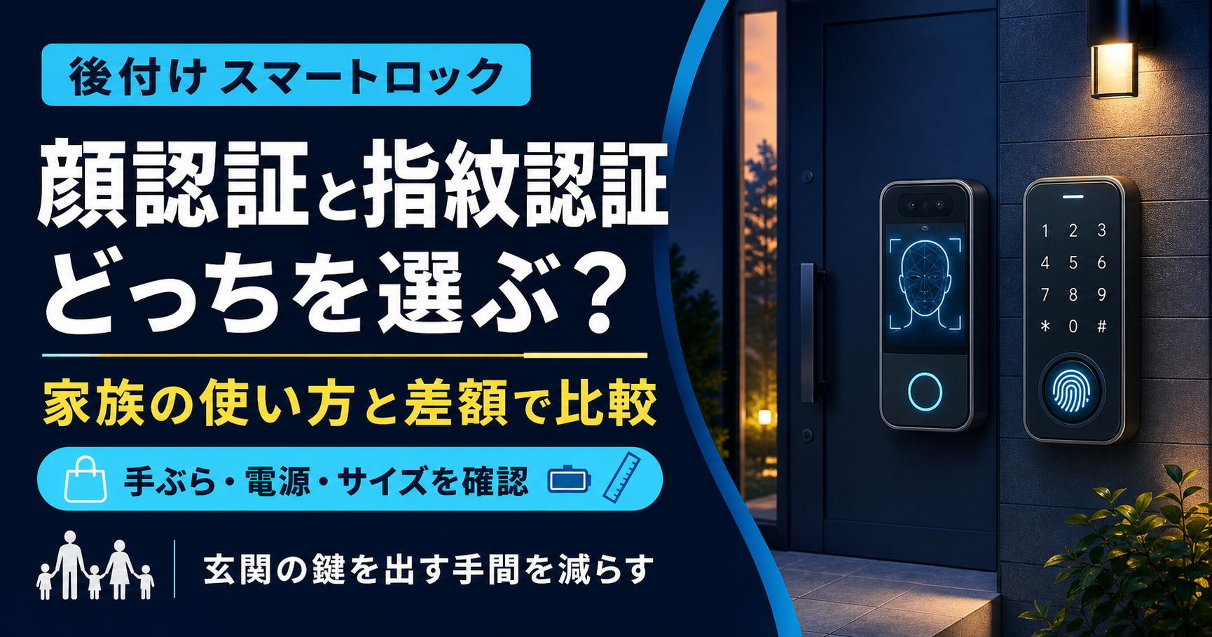 SwitchBot顔認証パッドと指紋認証パッドの違い｜家族にはどっち？